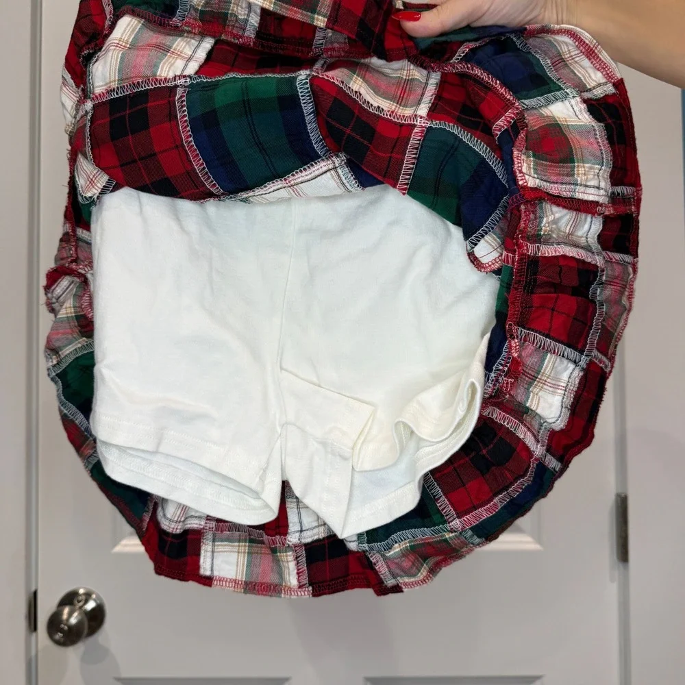 Gymboree Girls Patchwork Plaid Skort Red Green Holiday Size 10